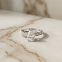 2.20CTW Pear Cut Vintage Scrollwork Lab Grown Diamond For Women White