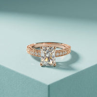 2.20CTW Radiant Cut Ornate Vintage Lab Grown Diamond For Women Rose Gold