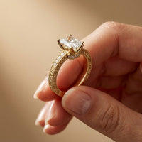 2.20CTW Radiant Cut Ornate Vintage Lab Grown Diamond For Women Gold