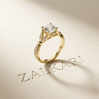 1.80CTW Cushion Cut Botanical Accent Lab Grown Diamond Ring For Women Gold
