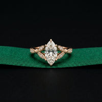 1.80CTW Marquise Vintage Botanical Lab Grown Diamond Ring For Women Rose Gold