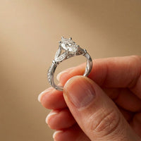 1.80CTW Marquise Vintage Botanical Lab Grown Diamond Ring For Women White
