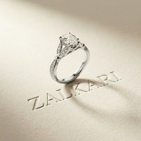 1.80CTW Pear Cut Leaf Design Lab Grown Diamond Engagement Ring For Women White