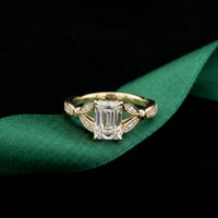 1.80CTW Radiant Cut Botanical Accent Lab Grown Diamond Ring For Women Gold