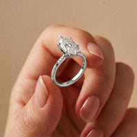 2.95CTW Marquise Cathedral Pavé Lab Grown Diamond Ring For Women White