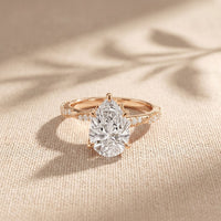 2.95CTW Pear Cut Antique Filigree Lab Grown Diamond Ring For Women Rose Gold