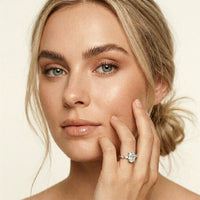 2.35CTW Oval Cut Pear Accent Lab Grown Diamond Ring For Women White