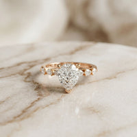 2.35CTW Pear Cut Elegant Side Stone Lab Grown Diamond Ring For Women Rose Gold