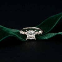 2.35CTW Princess Cut Pear Accent Lab Grown Diamond Ring For Women White