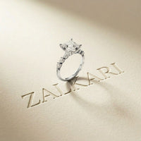 2.35CTW Princess Cut Pear Accent Lab Grown Diamond Ring For Women White