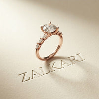 2.35CTW Round Cut Pear Shoulder Lab Grown Diamond Ring For Women Rose Gold
