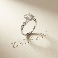 2.35CTW Round Cut Pear Shoulder Lab Grown Diamond Ring For Women White