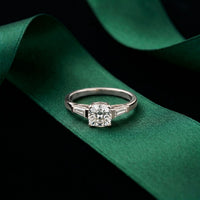 Cushion Lab Grown Diamond Arista Three Stone Ring For Her