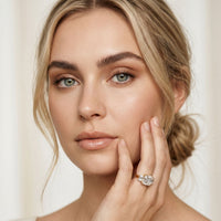 Emerald & Square Lab Grown Diamond Meridian Three Stone Ring For Her