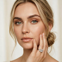 Emerald & Square Lab Grown Diamond Meridian Three Stone Ring For Her