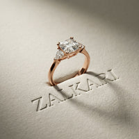 Triora Asscher Lab Grown Diamond Three Stone Ring For Her