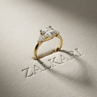 Triora Asscher Lab Grown Diamond Three Stone Ring For Her