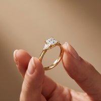 Triora Asscher Lab Grown Diamond Three Stone Ring For Her