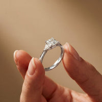 Triora Asscher Lab Grown Diamond Three Stone Ring For Her