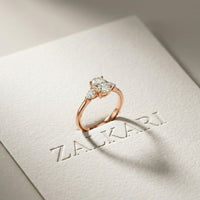 Cushion Lab Grown Diamond Lyriana Three Stone Ring For Her