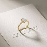Cushion Lab Grown Diamond Lyriana Three Stone Ring For Her