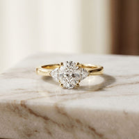 Cushion Lab Grown Diamond Lyriana Three Stone Ring For Her