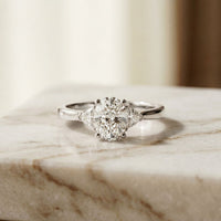 Cushion Lab Grown Diamond Lyriana Three Stone Ring For Her