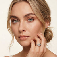 Cushion Lab Grown Diamond Lyriana Three Stone Ring For Her