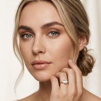 Trivelle Emerald Lab Grown Diamond Three Stone Ring For Her