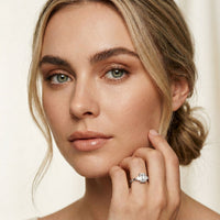 Trivelle Emerald Lab Grown Diamond Three Stone Ring For Her