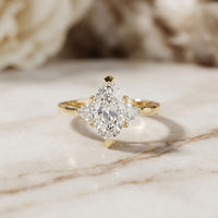 Marquise Lab Grown Diamond Whisper Three Stone Ring For Her