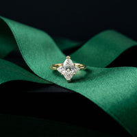 Marquise Lab Grown Diamond Whisper Three Stone Ring For Her