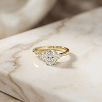 Oval Crest Lab Grown Diamond Three Stone Ring For Her