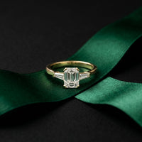 1.4CTW Emerald Arcadia Lab Grown Diamond Three Stone Ring For Her