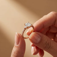 2CTW Elaris Asscher Lab Grown Three Stone Diamond Ring For Her