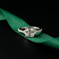 2CTW Elaris Asscher Lab Grown Three Stone Diamond Ring For Her