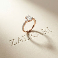 2CTW Emerald Lab Grown Diamond Three Stone Caelora Ring