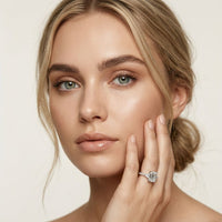2CTW Emerald Lab Grown Diamond Three Stone Caelora Ring