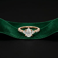2CTW Pear Grace Lab Grown Diamond Valoria Three Stone Ring