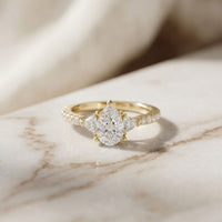 2CTW Pear Grace Lab Grown Diamond Valoria Three Stone Ring