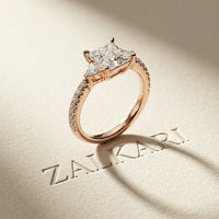 2CTW Princess Lab Grown Diamond Calystra Three Stone Ring