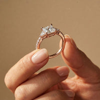 2CTW Princess Lab Grown Diamond Calystra Three Stone Ring