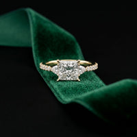 2CTW Princess Lab Grown Diamond Calystra Three Stone Ring