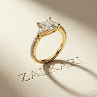 2CTW Princess Lab Grown Diamond Calystra Three Stone Ring