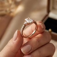 2CTW Radiant Lab Grown Diamond Three Stone Lunessa Ring