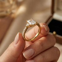 2CTW Radiant Lab Grown Diamond Three Stone Lunessa Ring