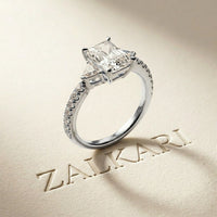 2CTW Radiant Lab Grown Diamond Three Stone Lunessa Ring