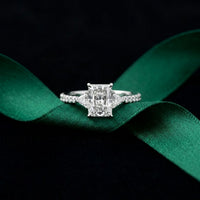 2CTW Radiant Lab Grown Diamond Three Stone Lunessa Ring