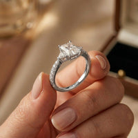 2CTW Radiant Lab Grown Diamond Three Stone Lunessa Ring