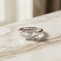 1.70CTW Asscher Evermont Lab Grown Diamond Three Stone Ring For Her